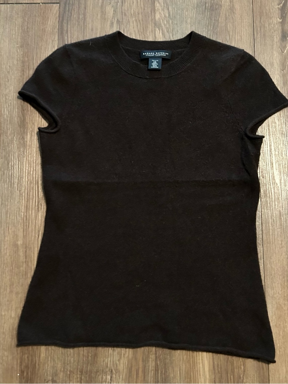 Women’s Banana Republic Italian Cashmere Brown Short Sleeve Petite Xs